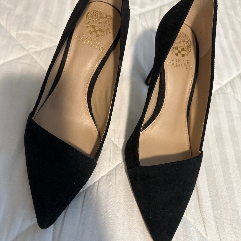Vince Camuto Black Suede Stilettos